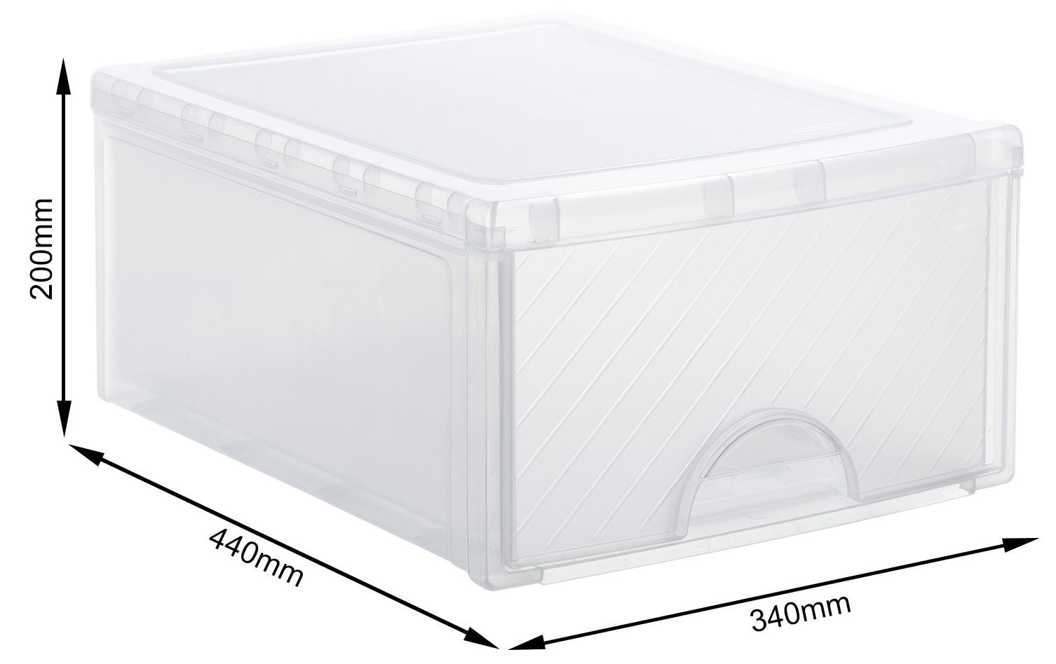 Rotho Schubladenbox – Polypropylen (PP), Transparent, 44,5 × 20 × 34,5 cm – 2er-Pack