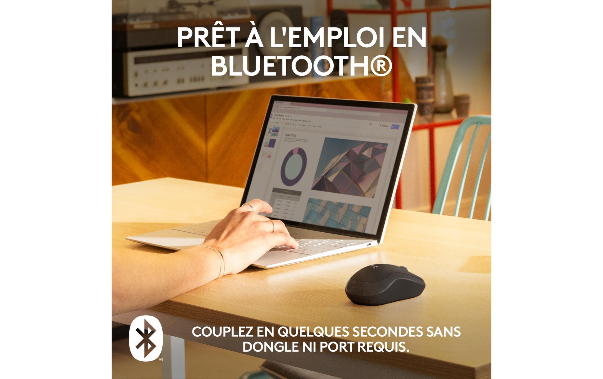 Logitech M240 Maus – kabellos, Bluetooth, Silent-Tasten, Graphit