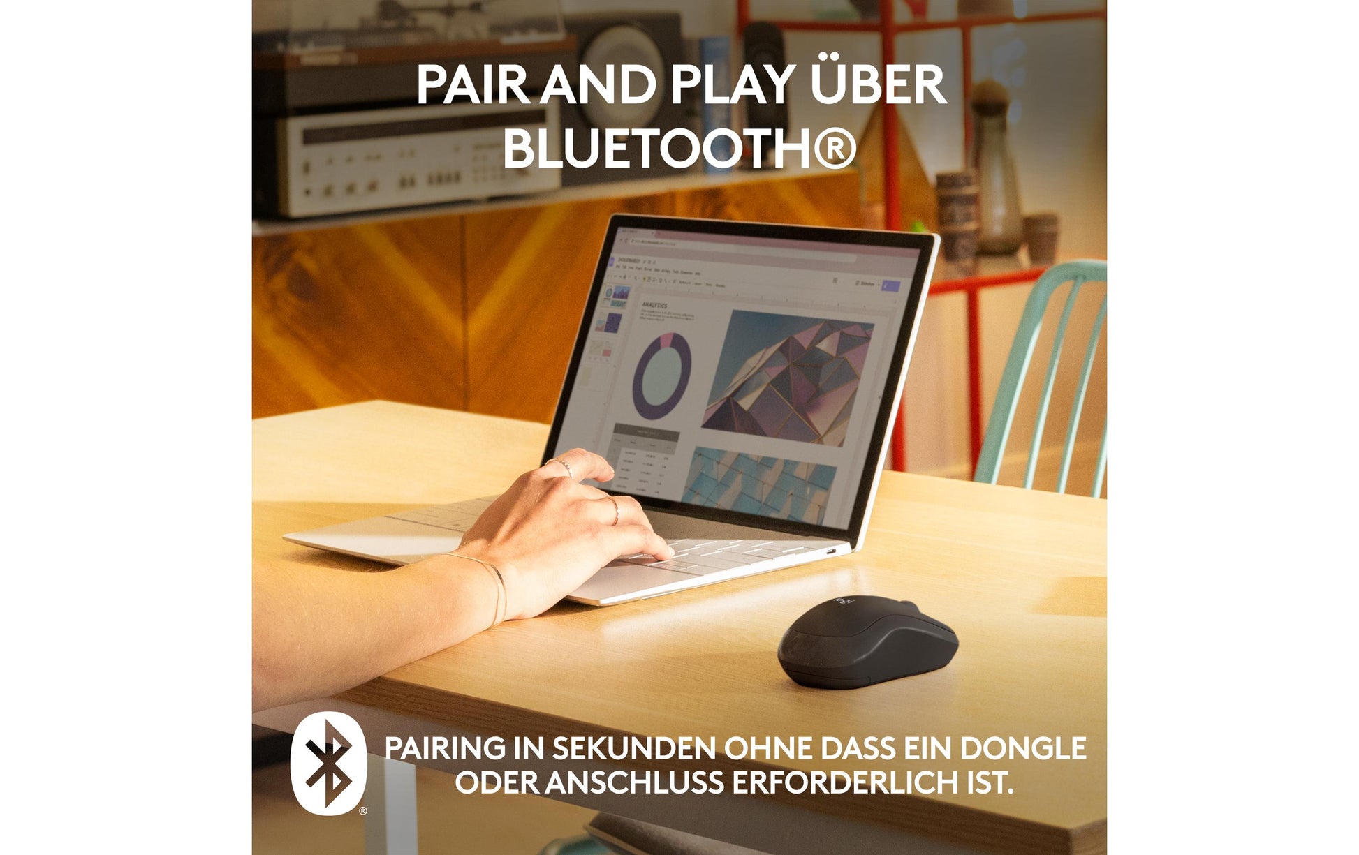 Logitech M240 Maus – kabellos, Bluetooth, Silent-Tasten, Graphit
