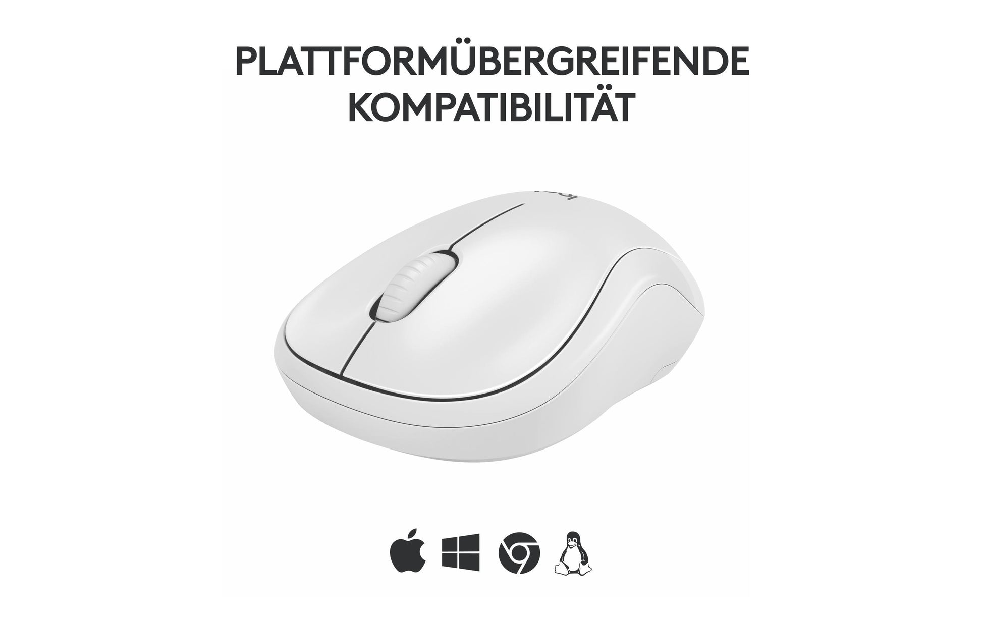 Logitech M240 Silent Maus – kabellos, Bluetooth, Silent-Tasten, Weiss