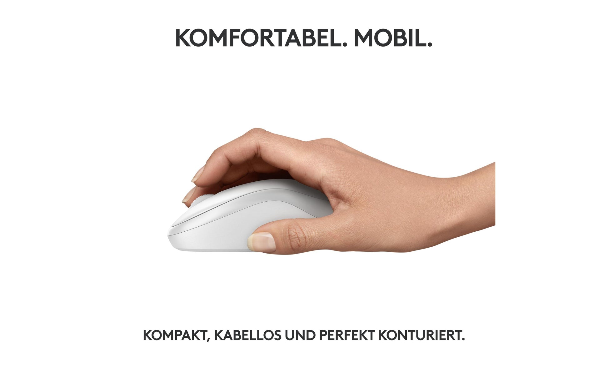 Logitech M240 Silent Maus – kabellos, Bluetooth, Silent-Tasten, Weiss