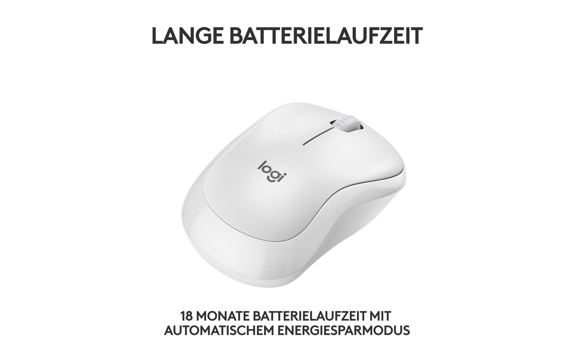 Logitech M240 Silent Maus – kabellos, Bluetooth, Silent-Tasten, Weiss