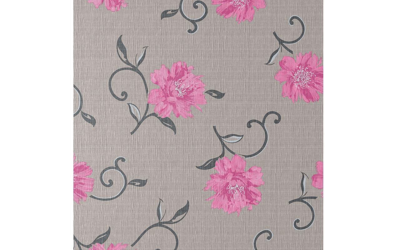 d-c-fix Tischdecke – Ø 150 cm, rund, PP, grau, Blume