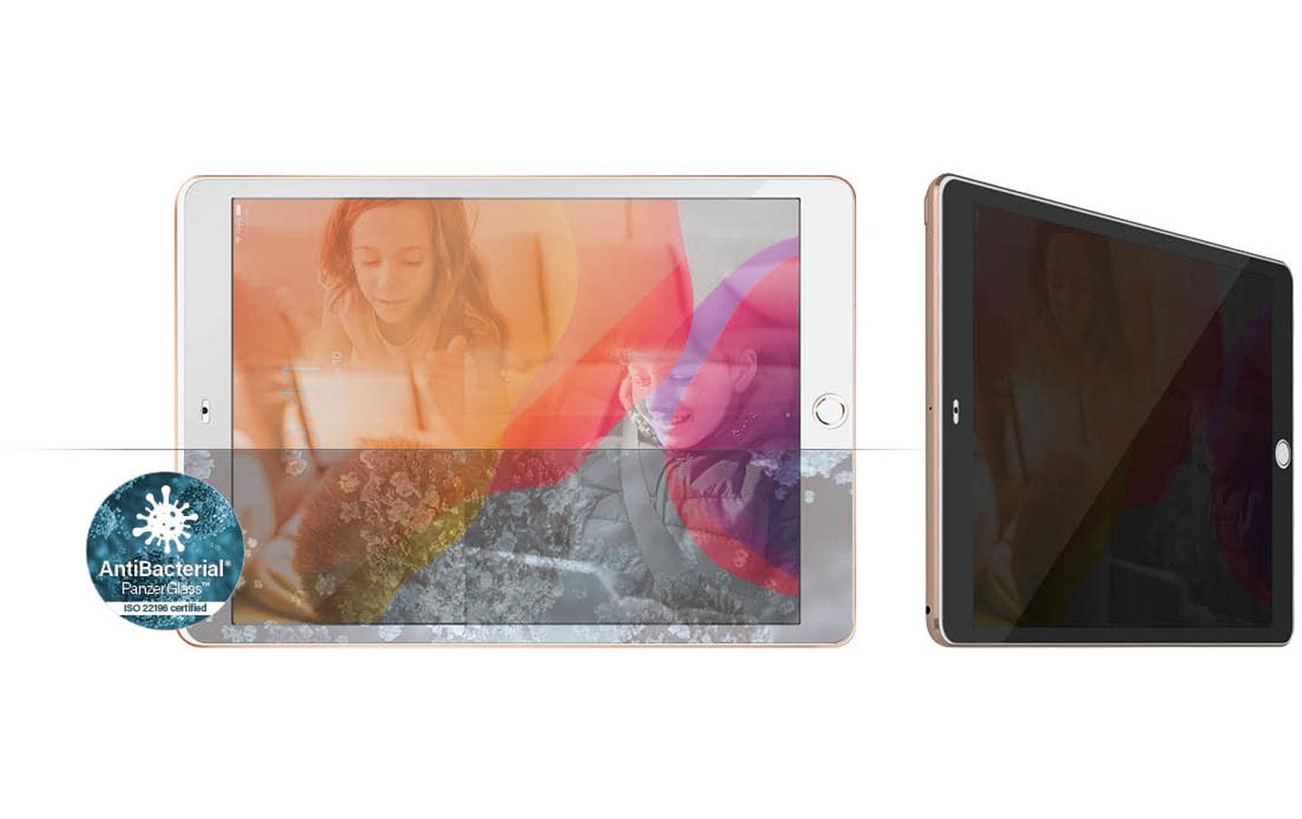 PanzerGlass Privacy-Filter (Panzerglas), Antibakteriell – für iPad 10,2"