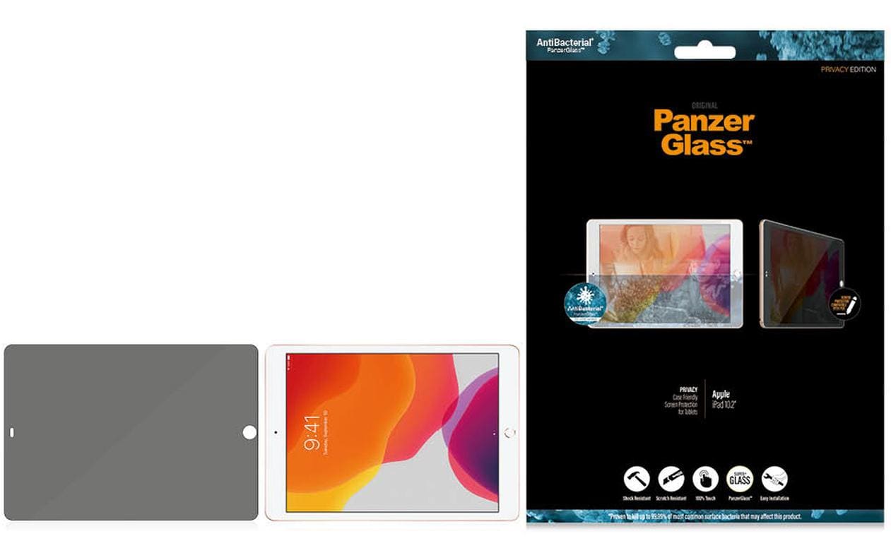 PanzerGlass Privacy-Filter (Panzerglas), Antibakteriell – für iPad 10,2"