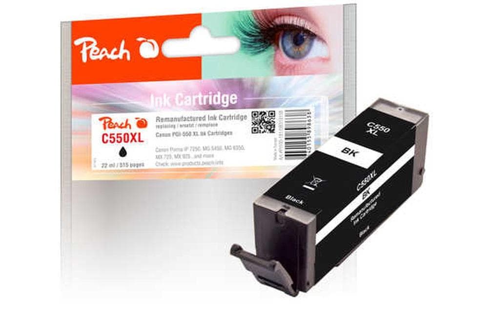 Peach PGI-550XL Schwarz Tintenpatrone (Kompatibel) – 515 Seiten – für Canon Pixma MG 6400 Serie