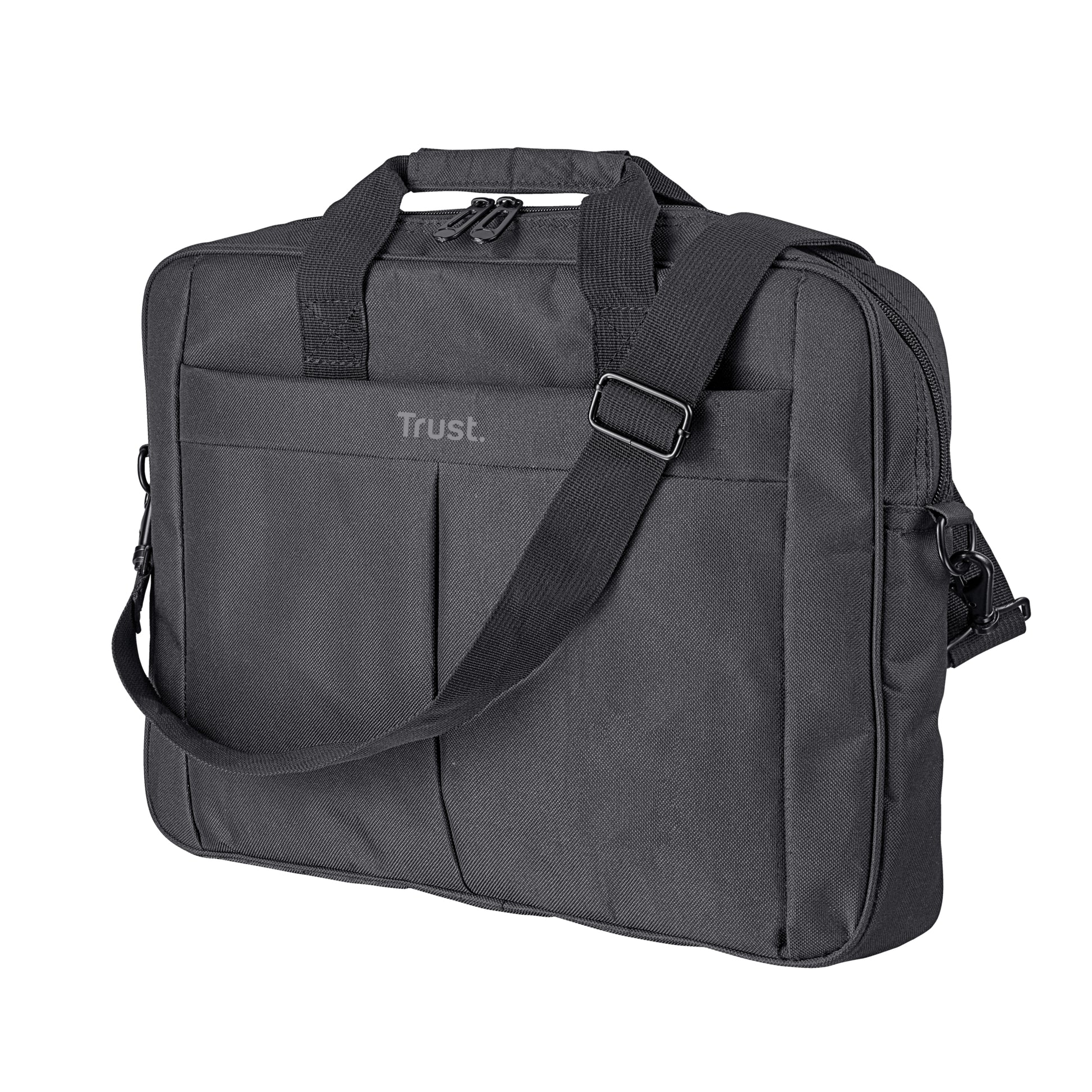 Trust Notebook-Tasche bis 16" – 2 Fächer, Schultergurt – Schwarz