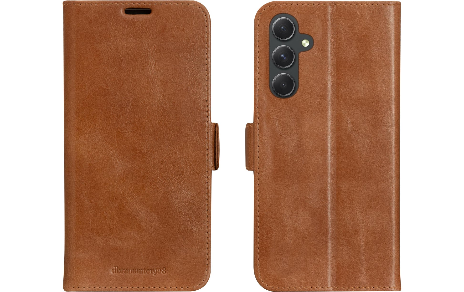 dbramante1928 Booklet-Hülle – für Samsung Galaxy A54 5G – braun – Leder – Magnetverschluss, mit Kartenfach