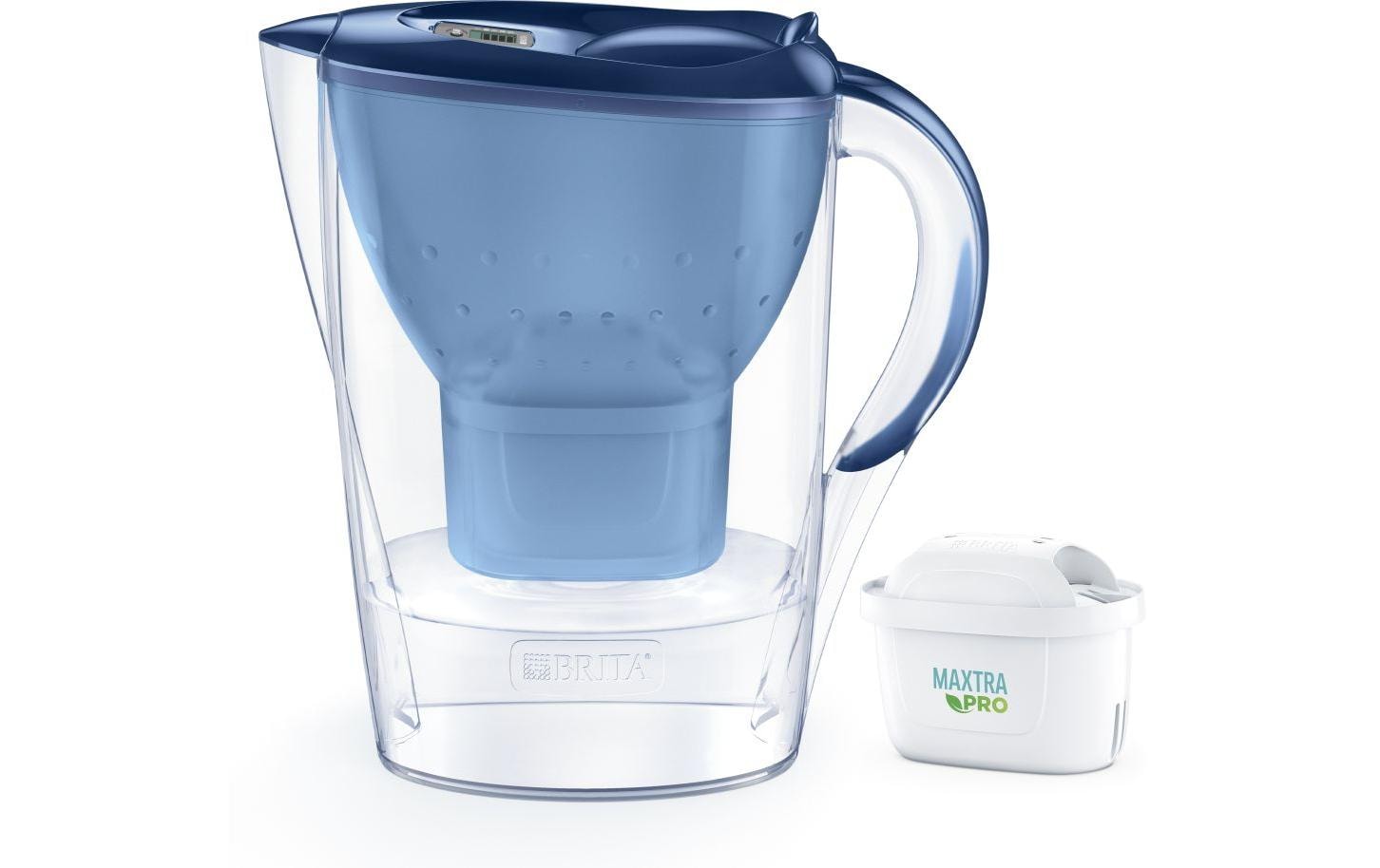 Brita Marella – Wasserfilter-Kanne 2,4 l, Filterwechselanzeige, Kunststoff, Blau