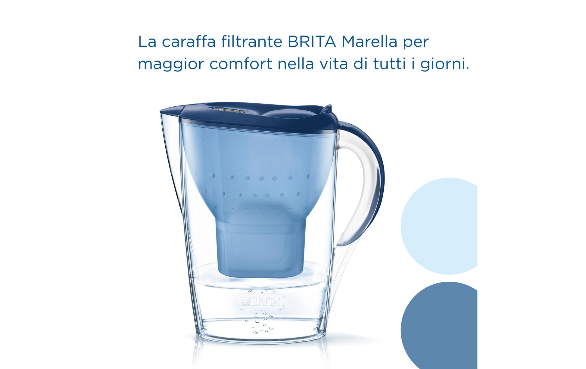 Brita Marella Tischwasserfilter – 2,4 l, inkl. 3 MAXTRA PRO Kartuschen, Blau