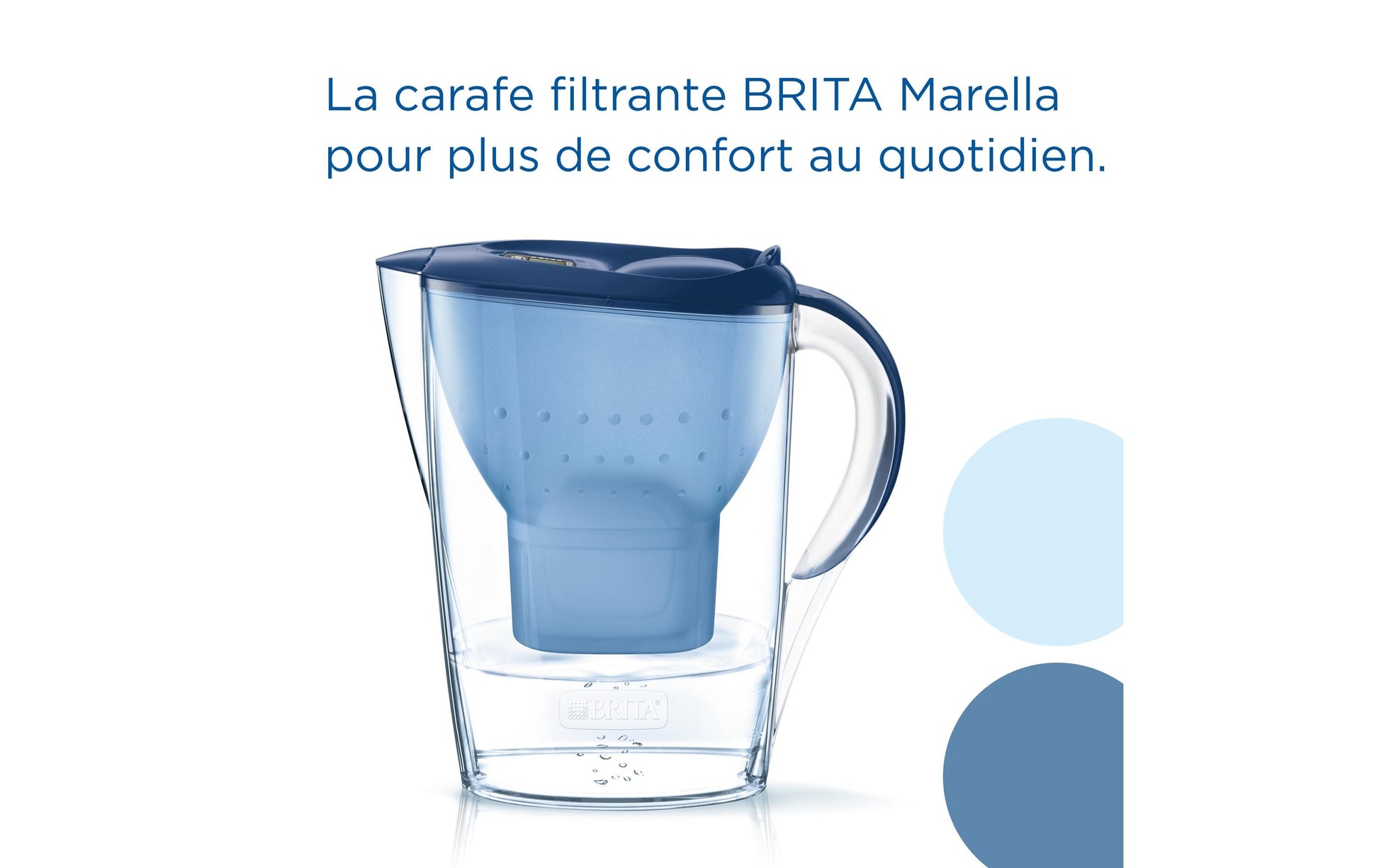BRITA Marella – Wasserfilter-Kanne 1,4 l, Filterwechselanzeige, Kunststoff, Weiss