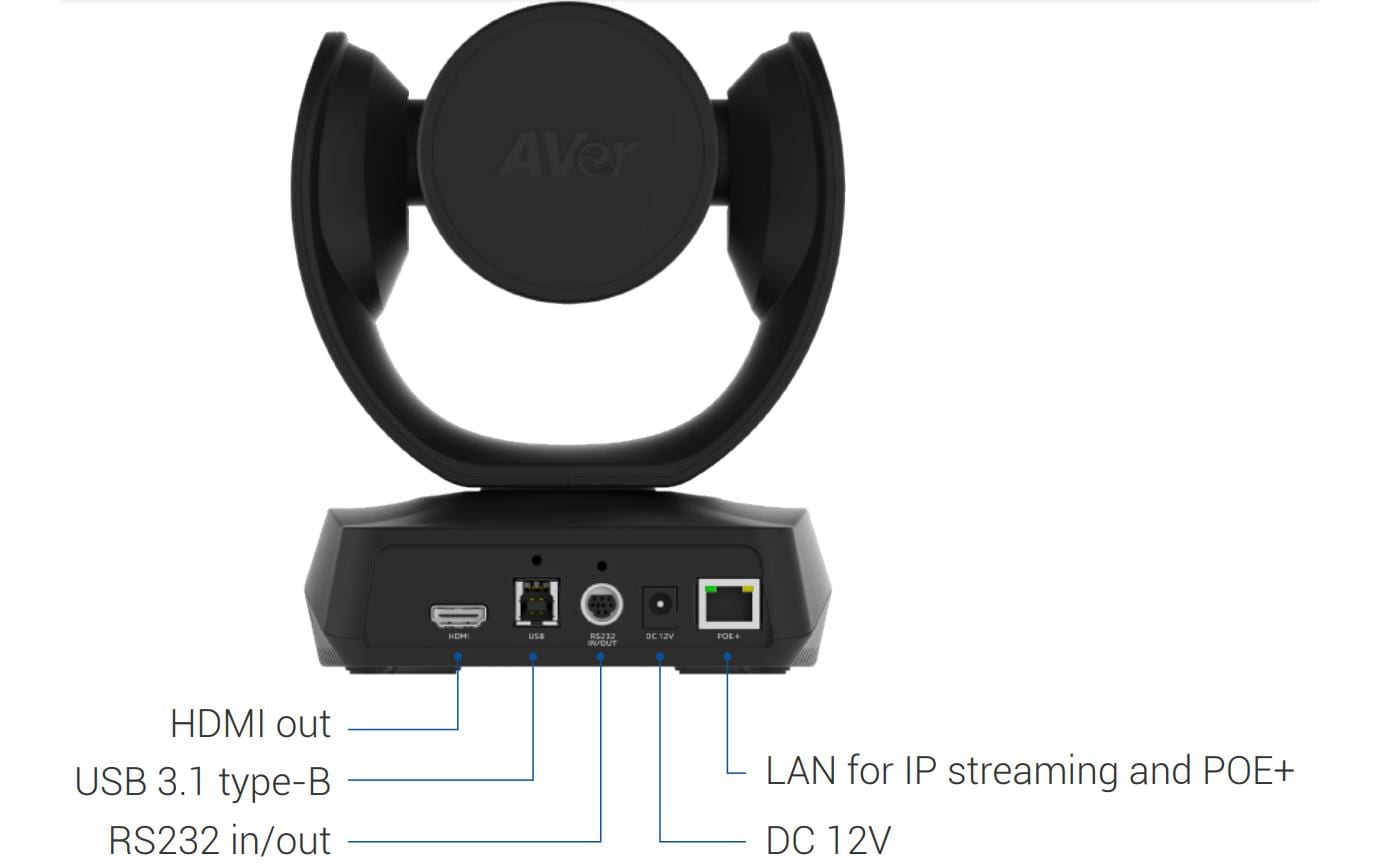 AVer CAM520PRO Videokonferenzsystem – Full HD 1080p, 12× Zoom, für Windows/Mac/ChromeOS – Schwarz