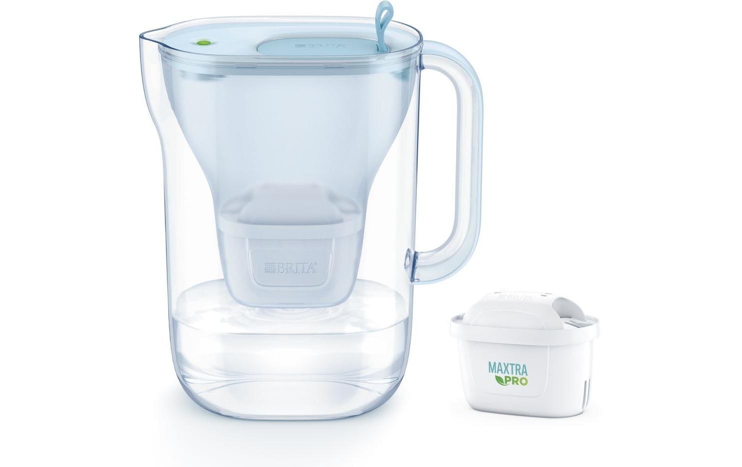 BRITA Style Eco Gletscher – Wasserfilter-Kanne 1,4 l, Filterwechselanzeige, Kunststoff, Hellblau