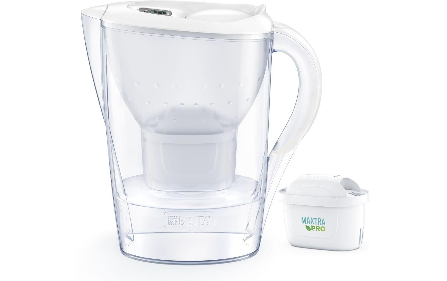 BRITA Marella – Wasserfilter-Kanne 1,4 l, Filterwechselanzeige, Kunststoff, Weiss
