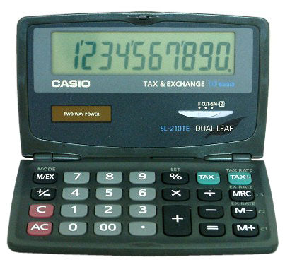 Casio Taschenrechner SL-210TE – 10-stellig – Solar/Batterie – Schwarz