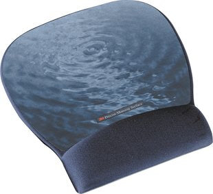 3M Mausmatte mit Handgelenkauflage – Blue Water – für Maus – Gel – rutschfest – 221×234×19 mm – Blau