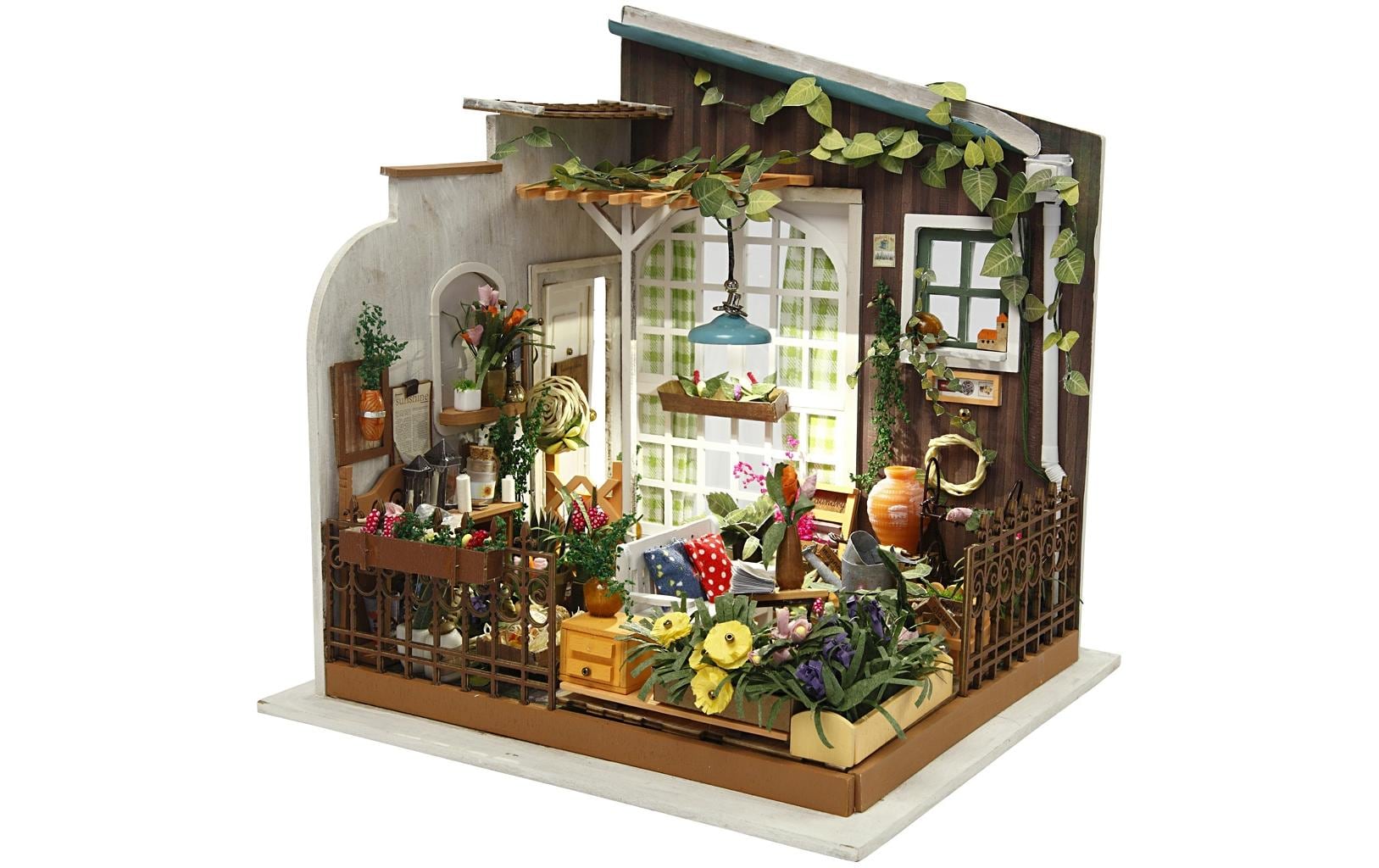Creativ Company Miniaturweltset – Bastelset – Garten – 19,5 × 21 cm – Holz, mehrfarbig