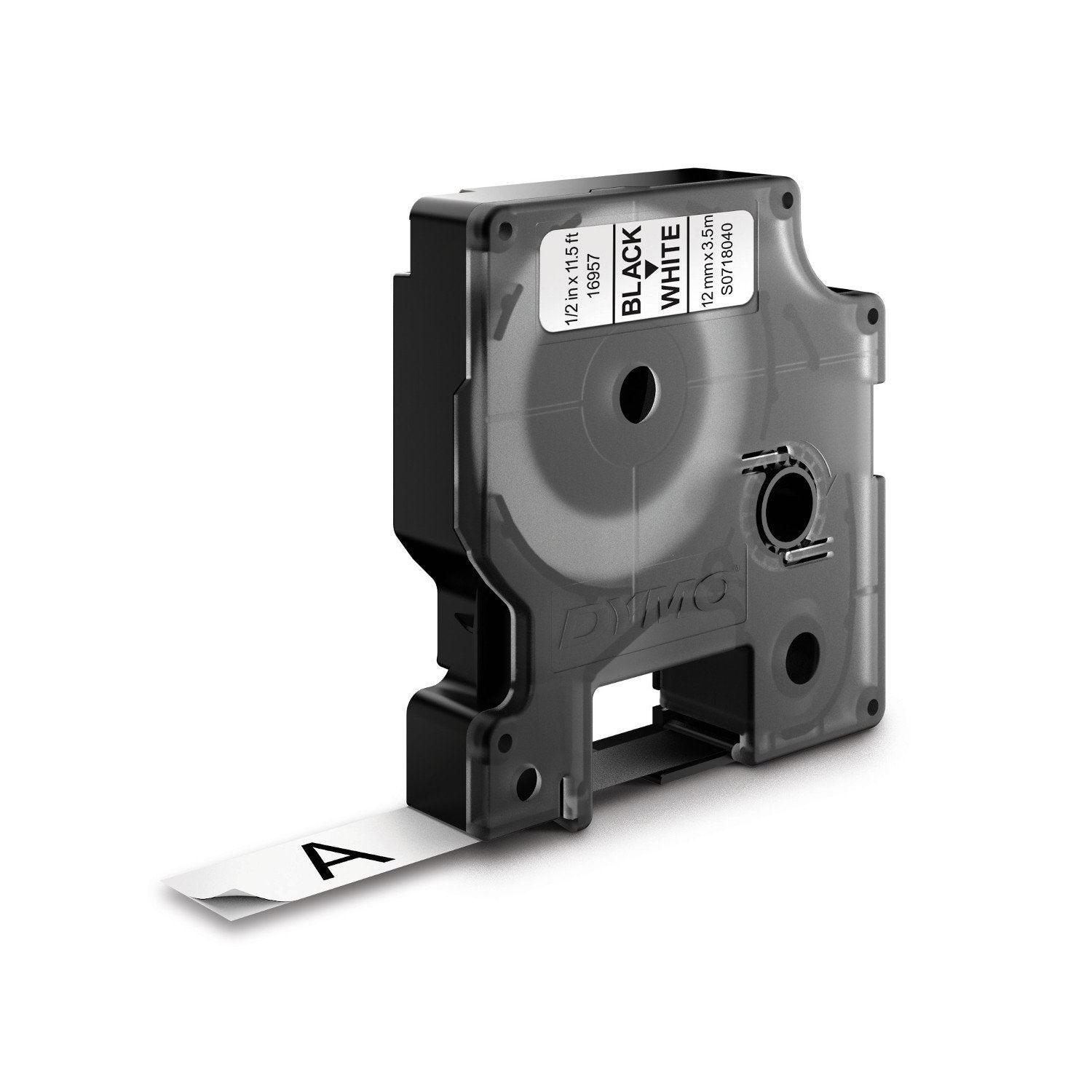 DYMO Textilband – 12 mm × 3,5 m, weiss, schwarz – für LabelPoint 200, 250, 300, u. a. – D1