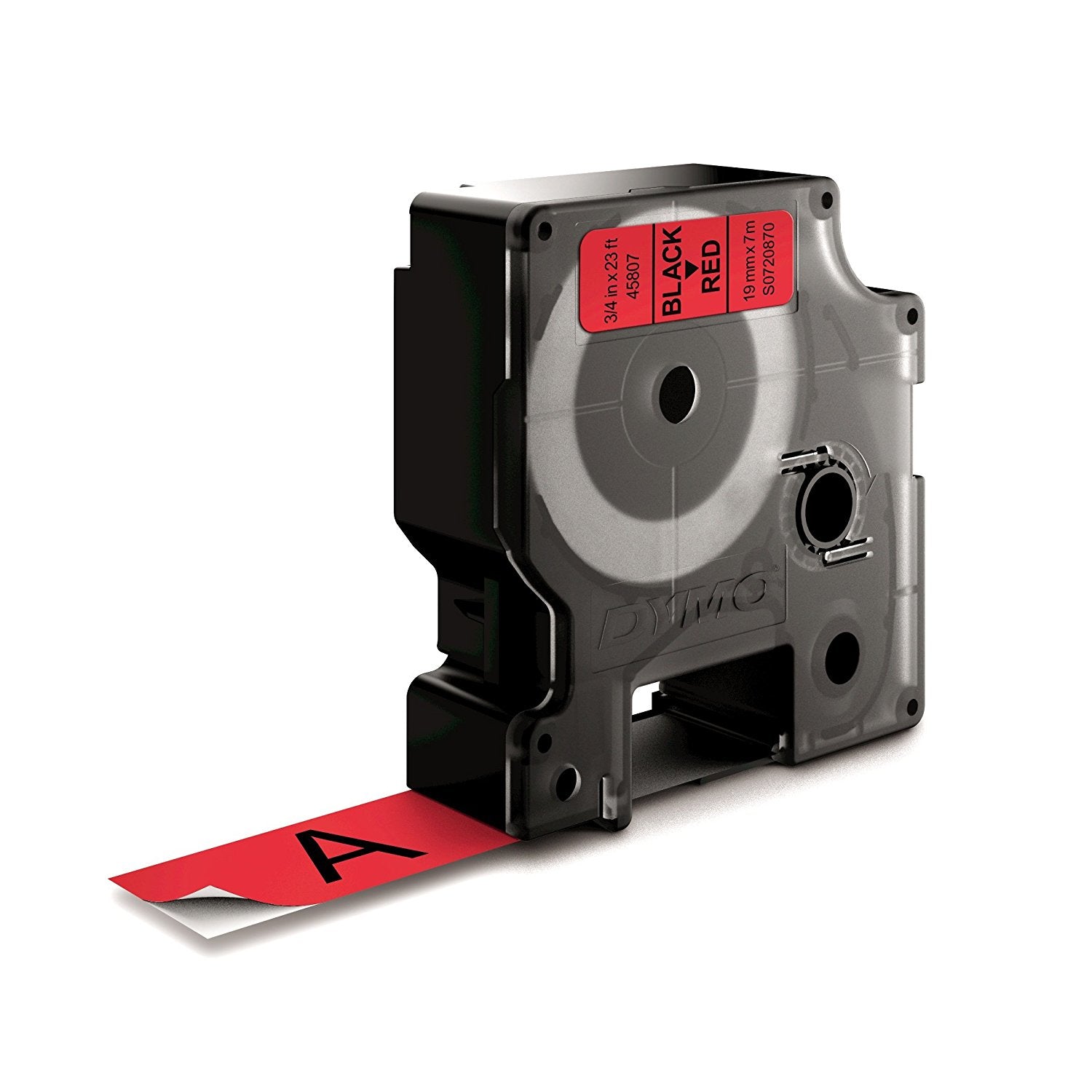 DYMO Schriftband – 19 mm × 7 m, rot, schwarz – D1-TAPE