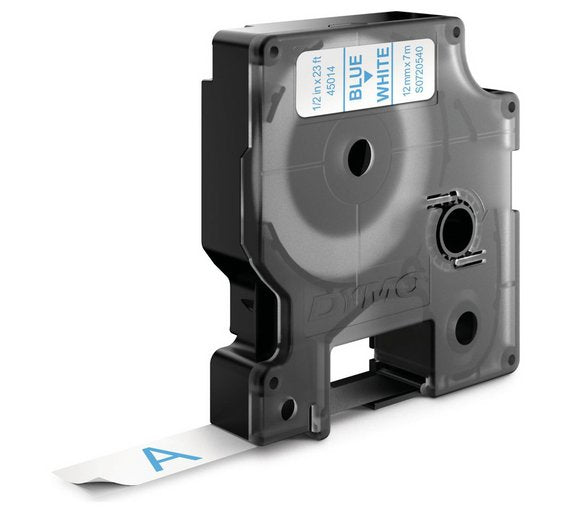 DYMO Schriftband – 12 mm × 7 m, transparent, blau – für LabelPoint: 200, 250, 300, usw.