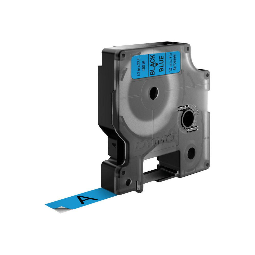 DYMO Schriftband – 12 mm × 7 m, blau, schwarz – D1-TAPE