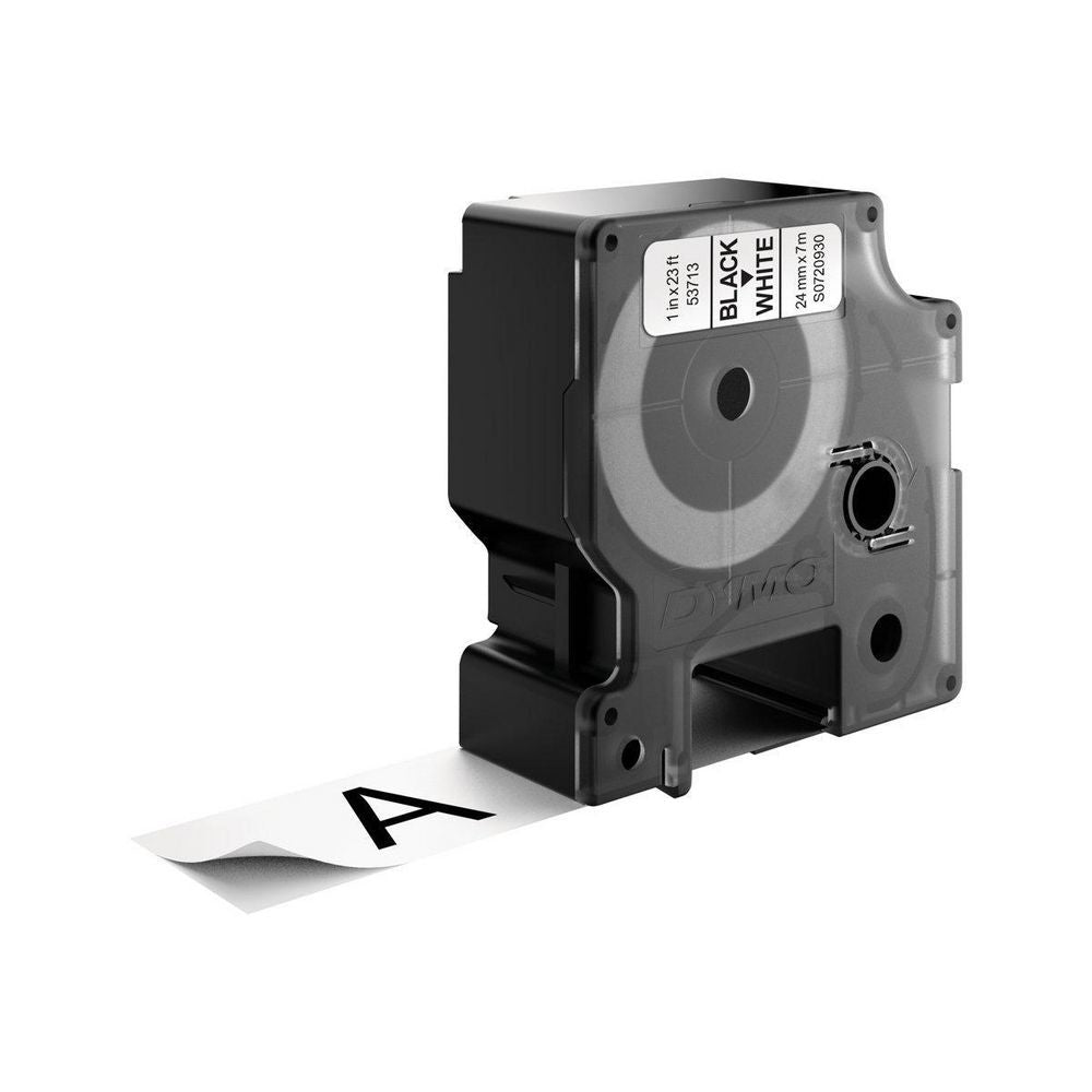 DYMO Schriftband – 24 mm × 7 m, weiss, schwarz – für DYMO POCKET, Dymo 1000+, 2000 und andere