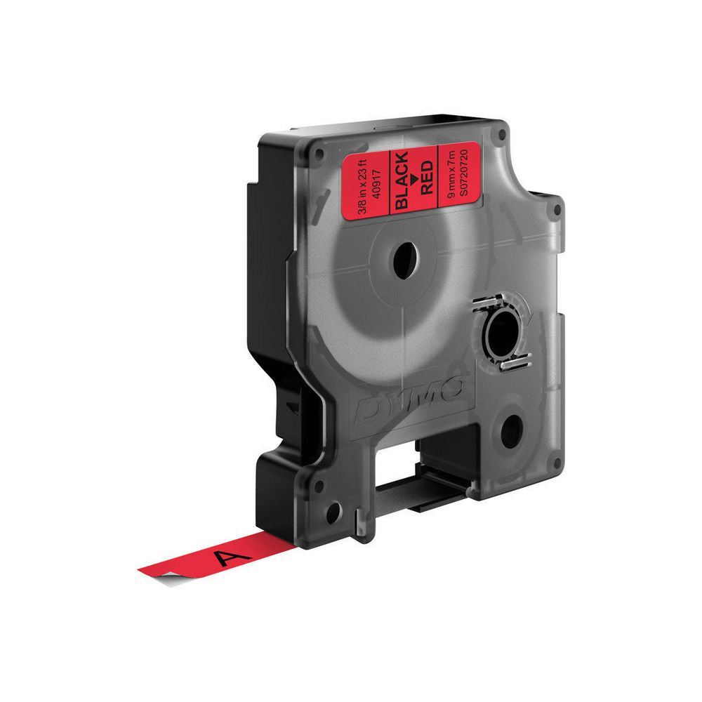 DYMO Schriftband – 9 mm × 7 m, rot, schwarz – für LabelPoint 200, 250, 300, u. a. – D1