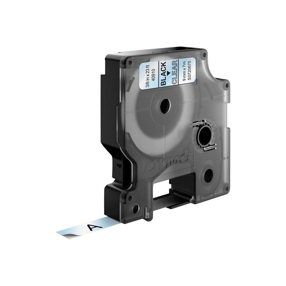 DYMO Schriftband – 9 mm × 7 m, transparent, schwarz, D1 – für LabelPoint 200, 250, 300 und weitere