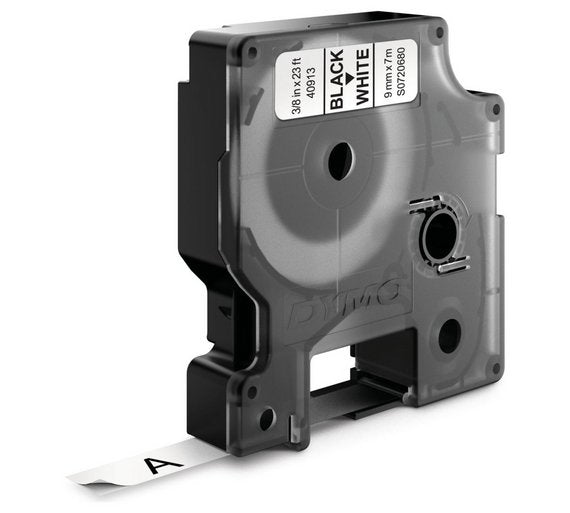 DYMO Textilband – 9 mm × 7 m, weiss, schwarz – für LabelPoint 200, 250, 300, u. a. – D1