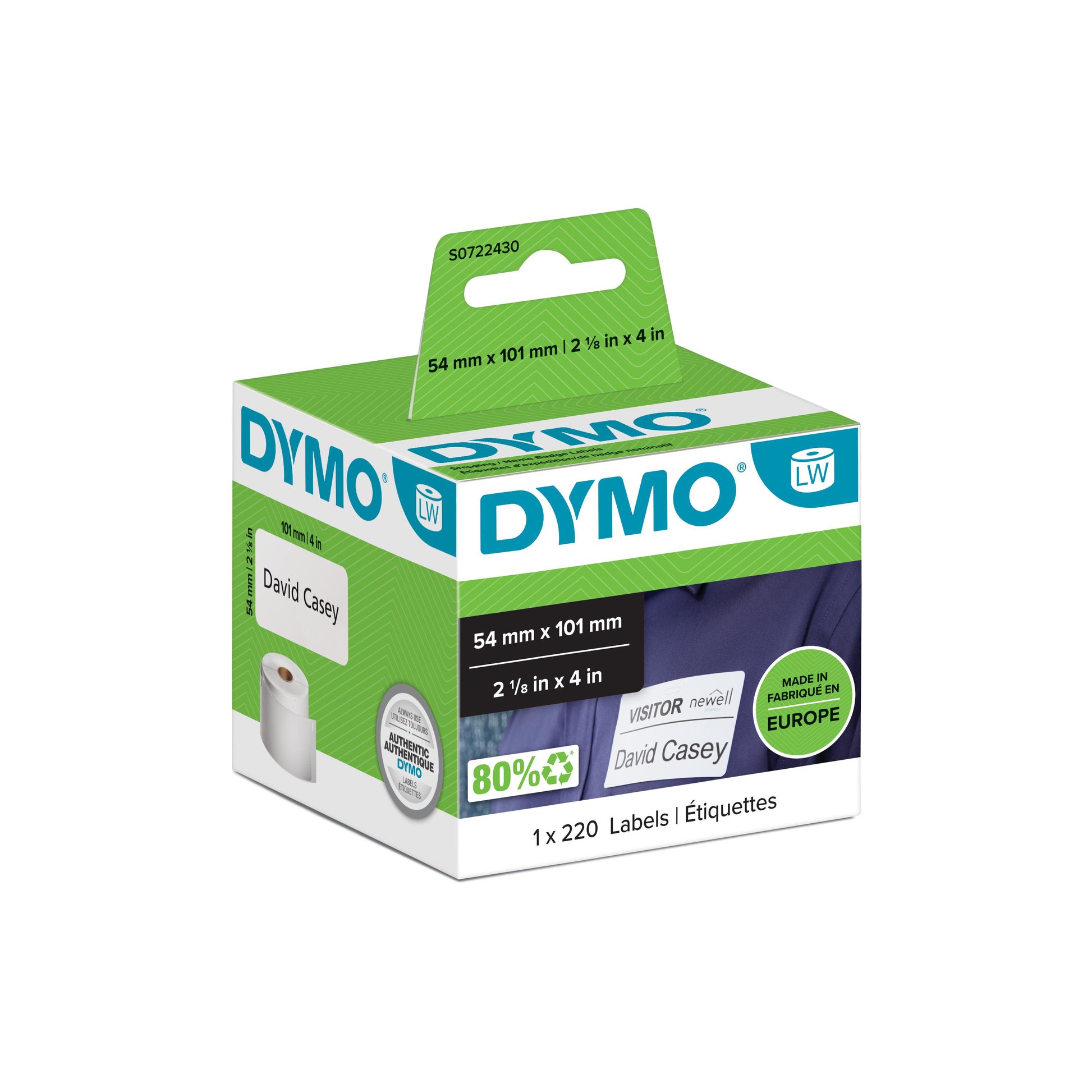DYMO Versand-Etiketten, 101 mm × 54 mm, weiss, permanent, für LabelWriter-Modelle, 220 Stück