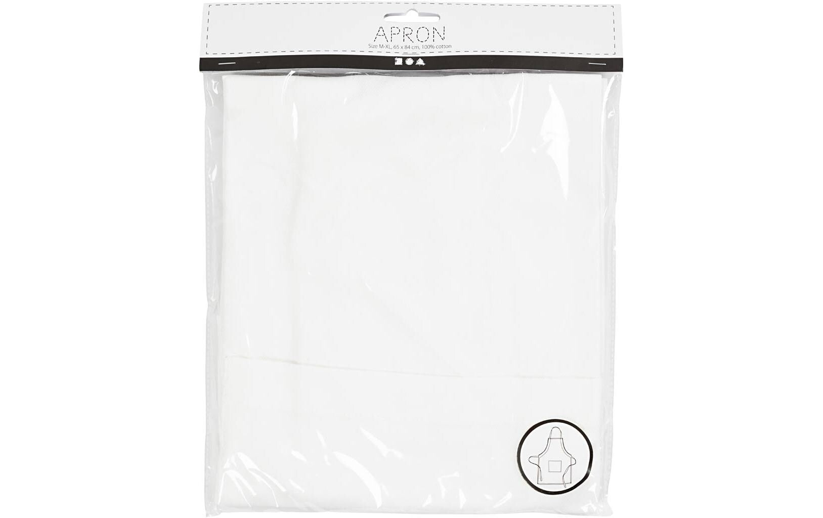 Creativ Company Schürze – Baumwolle, 65×84 cm, Weiss, 1 Stück