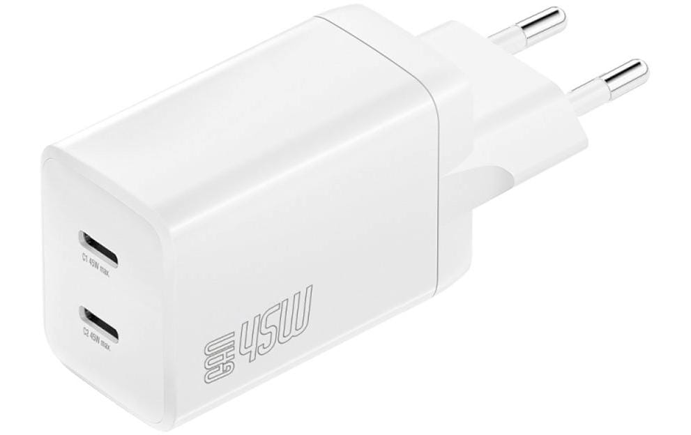 4smarts PDPlug Dual Ladegerät – 45 W, 2× USB-C, PD, QC, GaN – für USB-C-Geräte