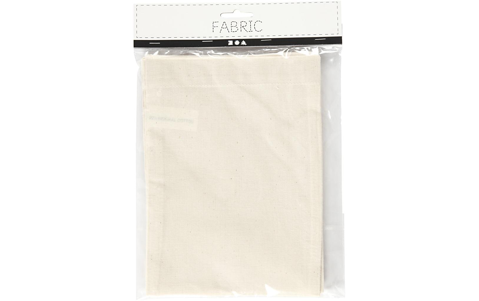 Creativ Company Baumwollstoffbeutel, Natur, 15 × 20 cm, 115 g, 4 Stk.