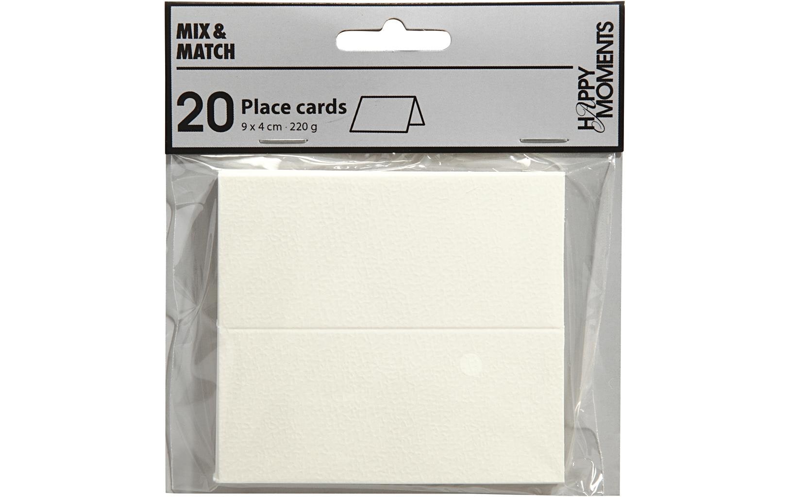 Creativ Company Tischkarten Hochzeit – Weiss – 9 × 4 cm – Papier – 20 Stk