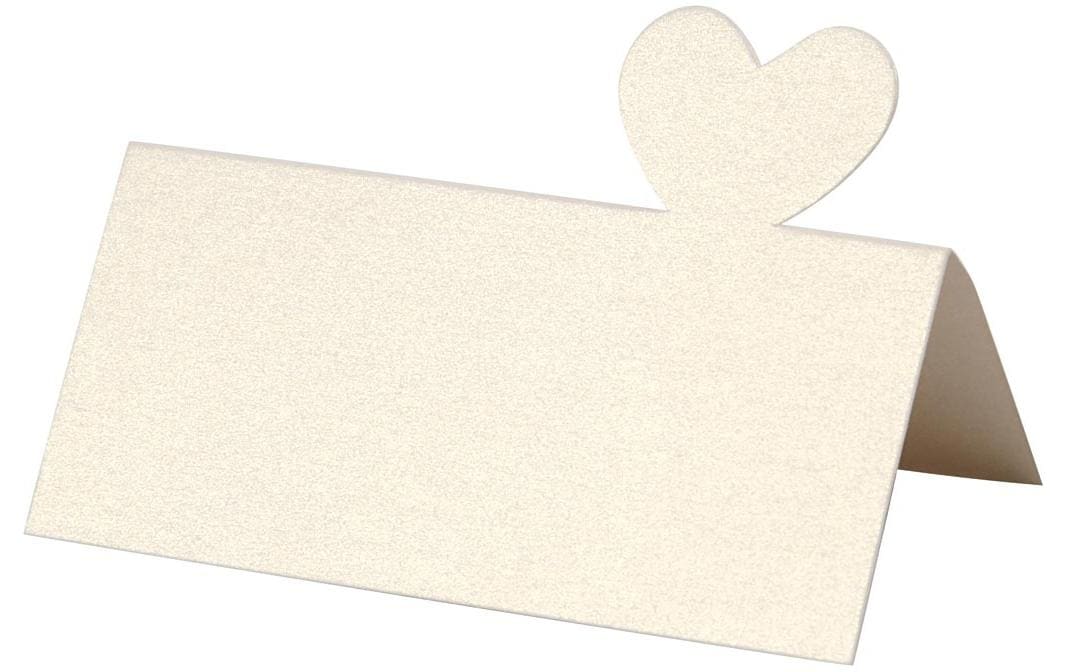 Creativ Company Tischkarten Hochzeit – Weiss – 8 × 8,5 cm – Kunstpapier – 20 Stk