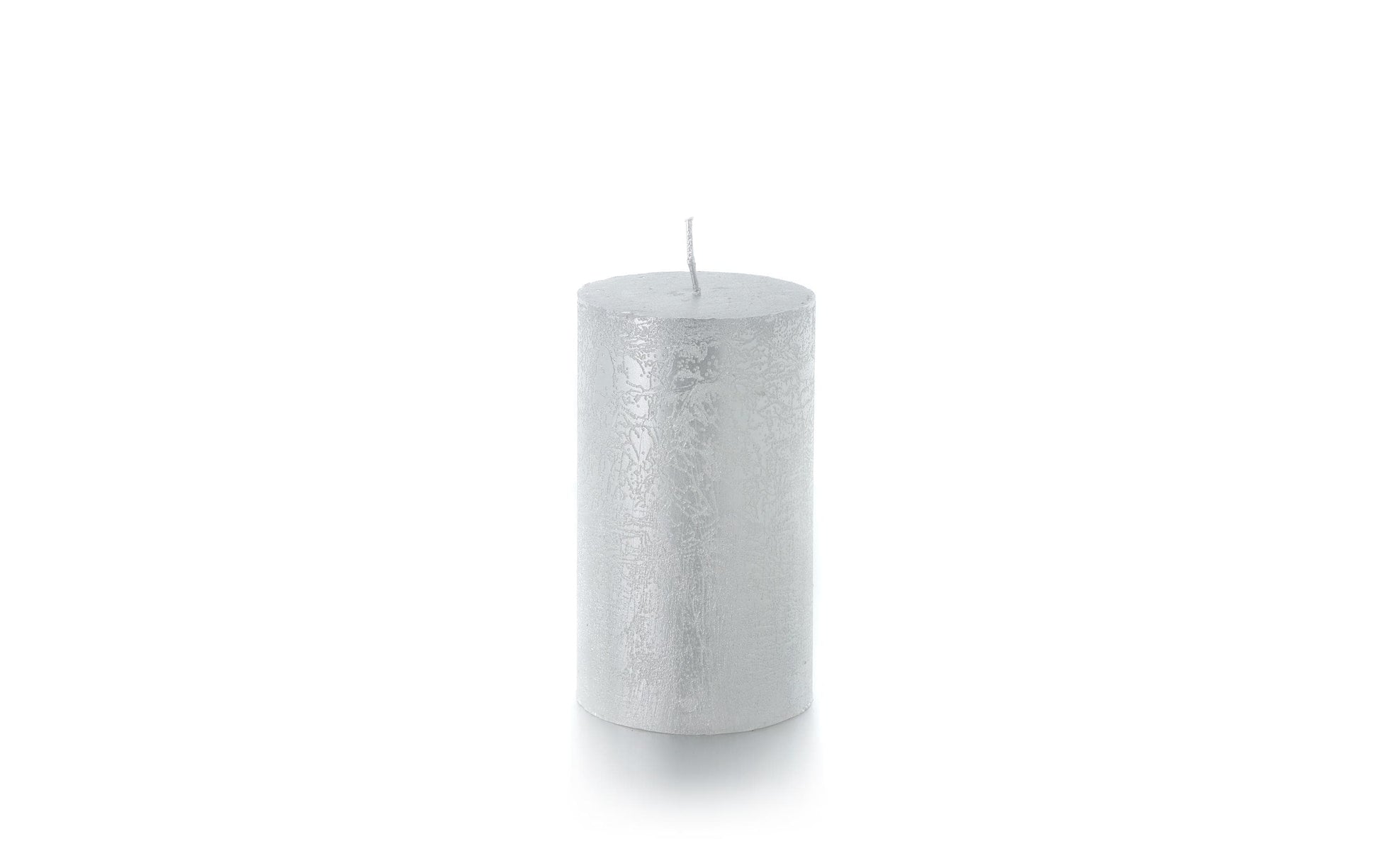 Balthasar Rustico Zylinderkerze – Ø 7 × 12 cm – Silber