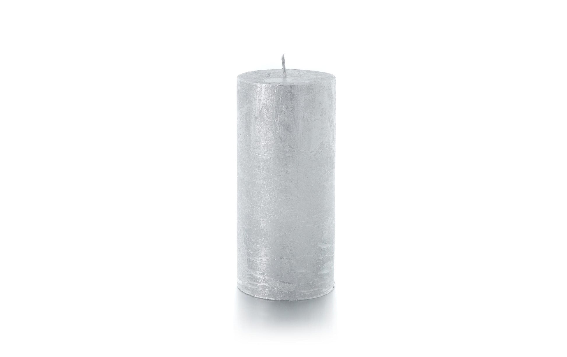 Balthasar Zylinderkerze – Ø 7 × 15 cm – Silber