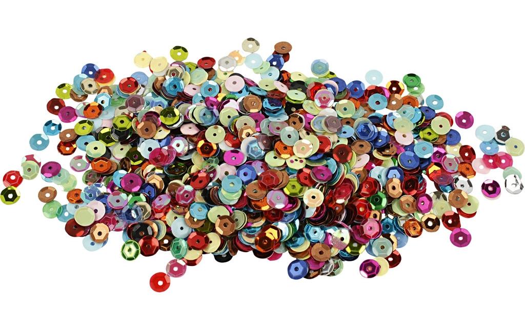Creativ Company Pailletten, mehrfarbig, Ø 6 mm, 10 g