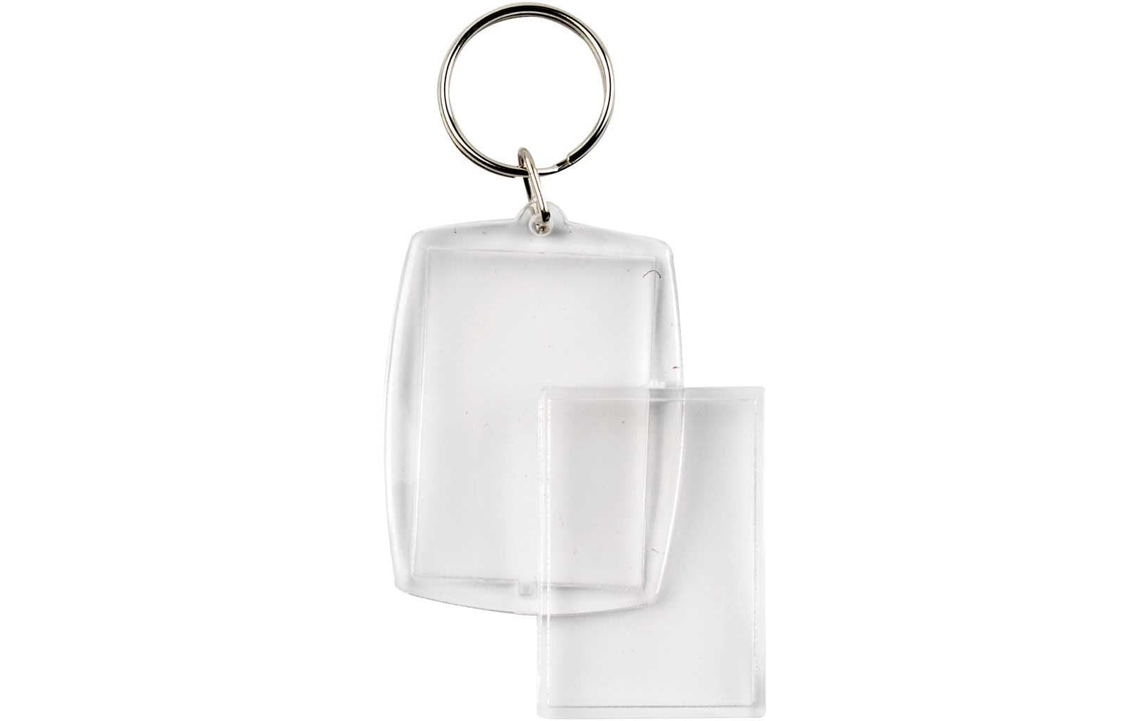 Creativ Company Foto-Schlüsselanhänger – Acryl/Metall, Transparent, 40 × 50 mm, 25er-Pack