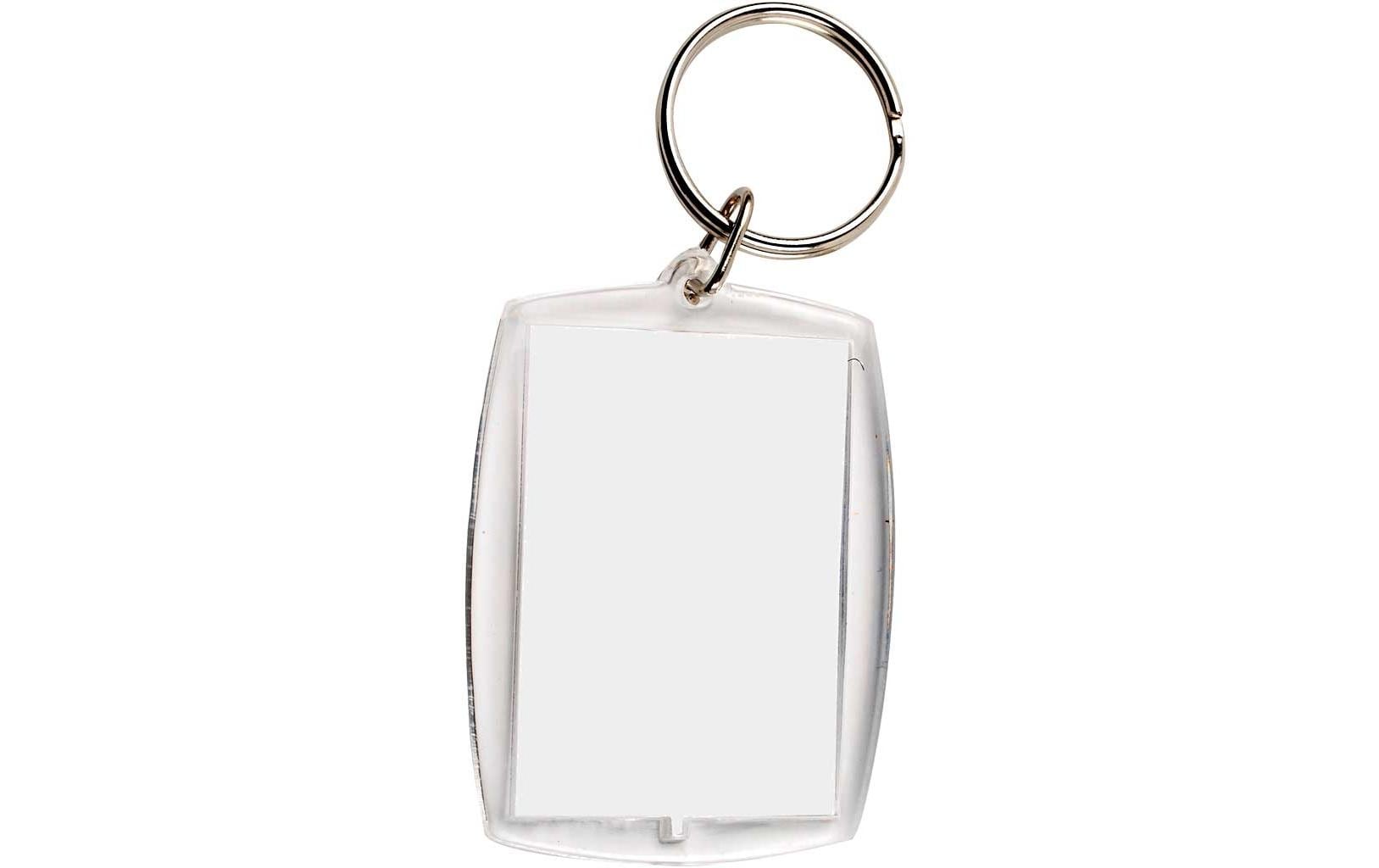 Creativ Company Foto-Schlüsselanhänger – Acryl/Metall, Transparent, 40 × 50 mm, 25er-Pack