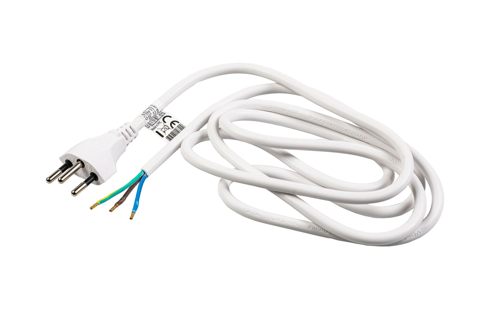 FURBER.power Verlängerungskabel – T12–offen, 1,8 m, 3×1 mm², weiss