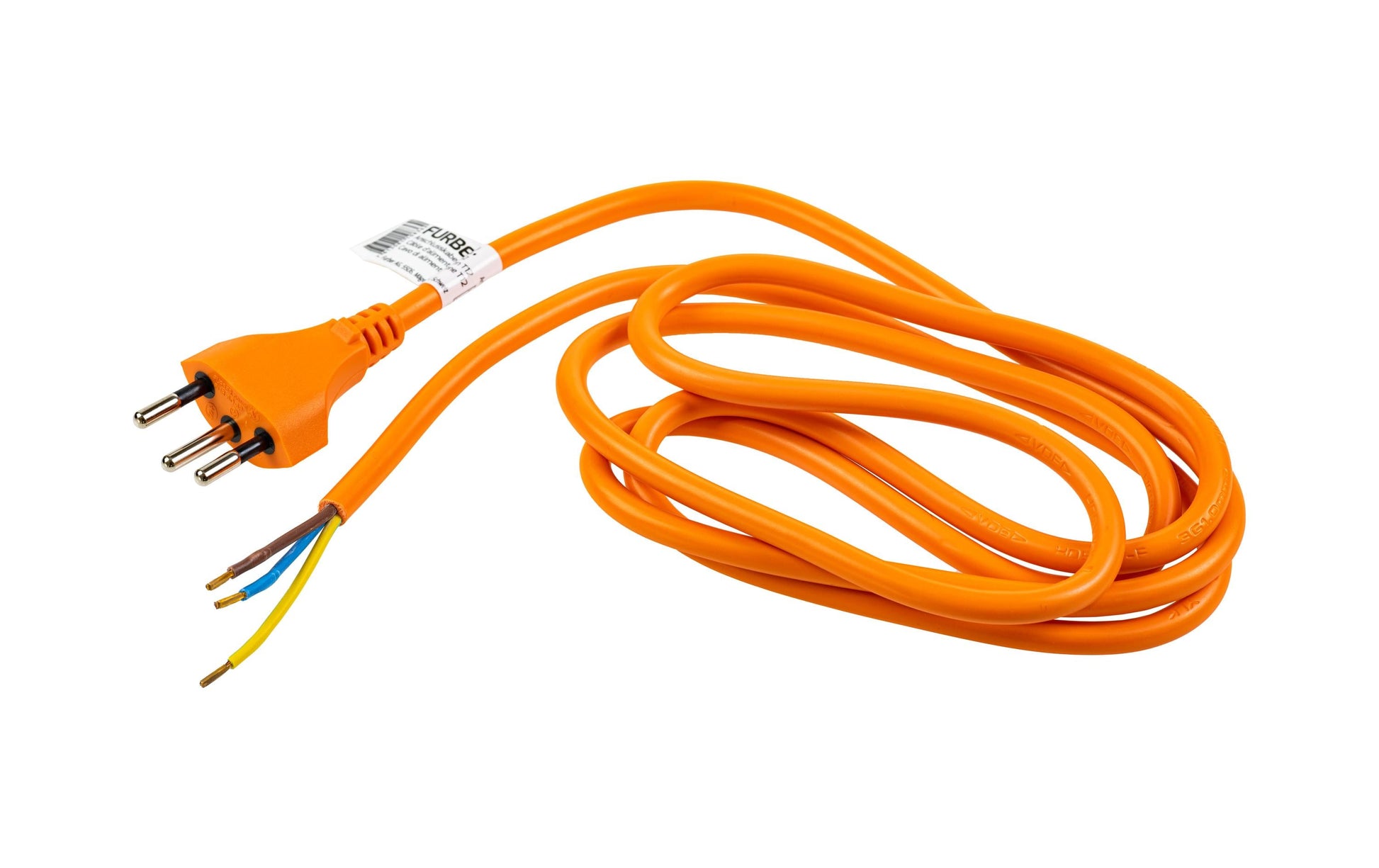Furber. Verlängerungskabel – T12–offen, 1,8 m, 3×1 mm², orange