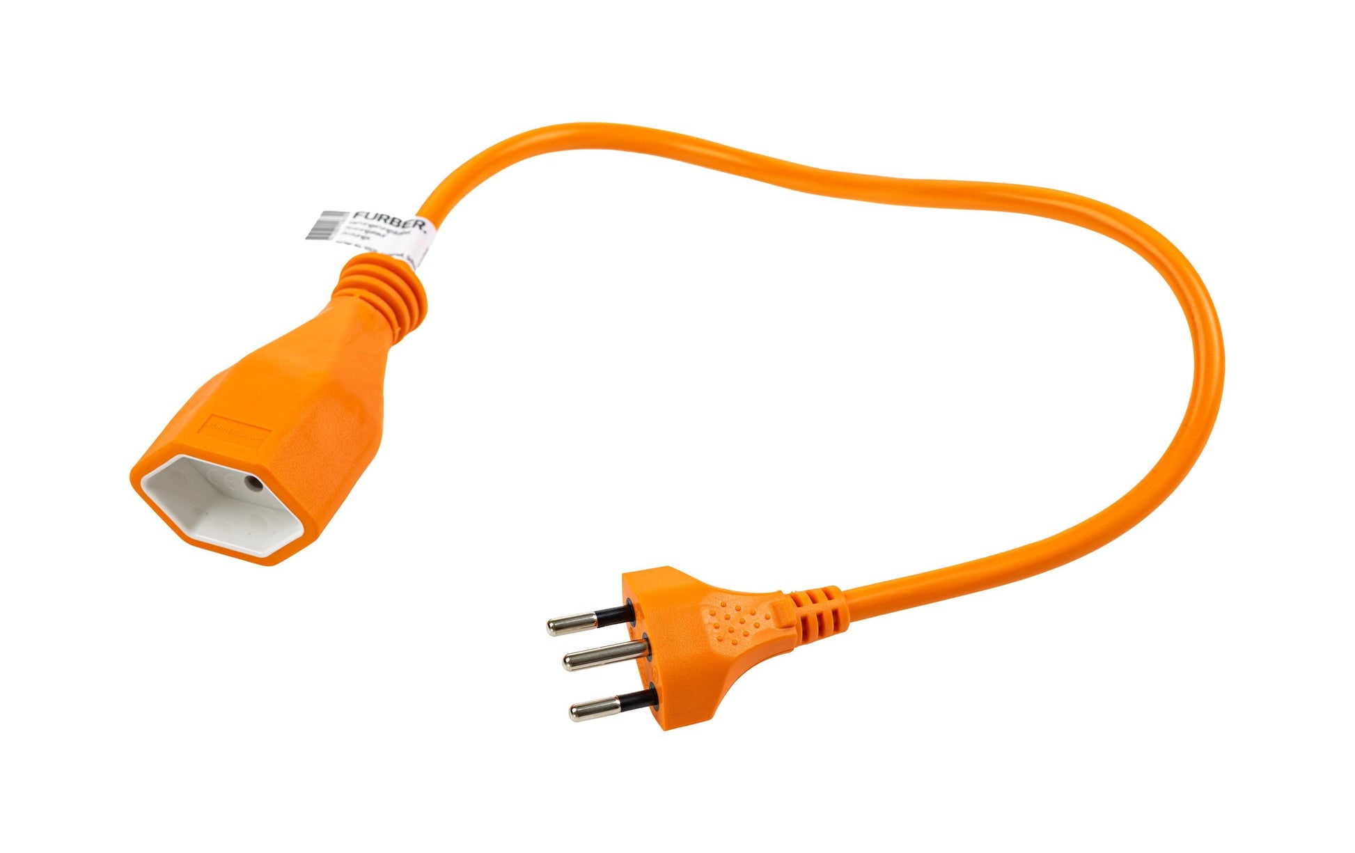 Furber. F.power Verlängerungskabel T12–T13, 0,5 m, 1 mm², Kinderschutz, angespritzt – Orange
