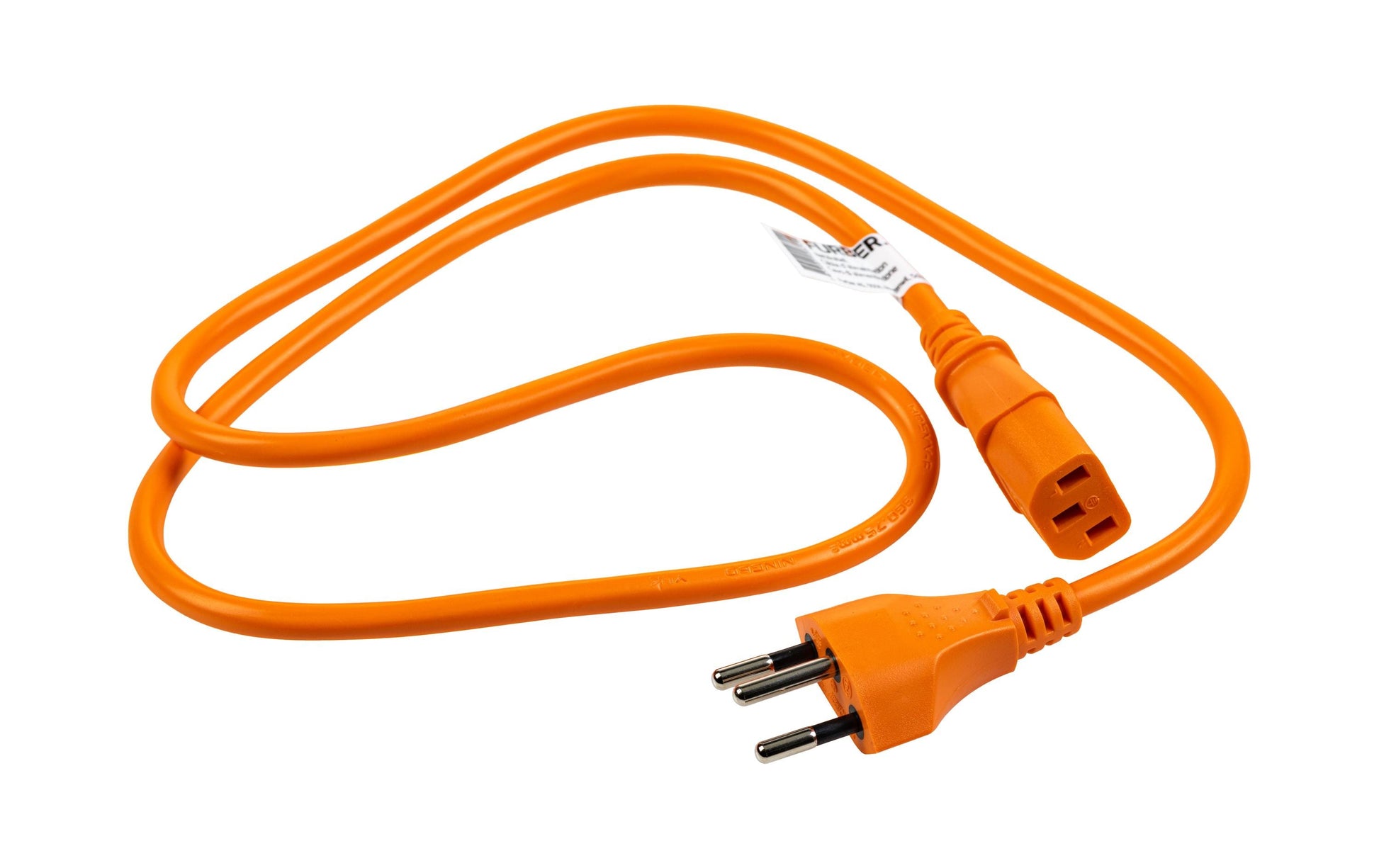Furber. F.power Netzkabel – T12–IEC C13, 1 m, 10 A, orange