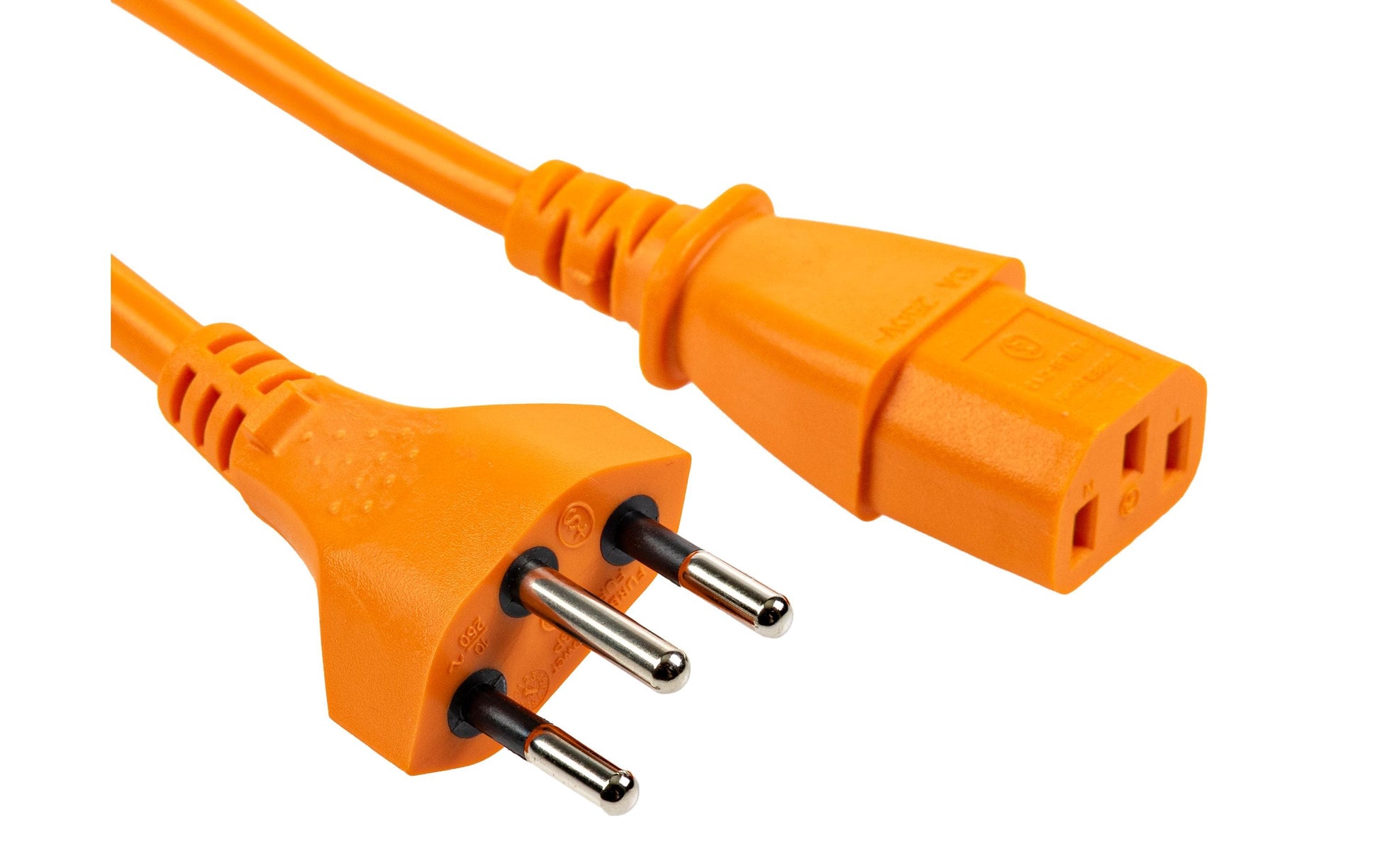 Furber. Netzkabel – T12–IEC C13, 10 m, 10 A, orange