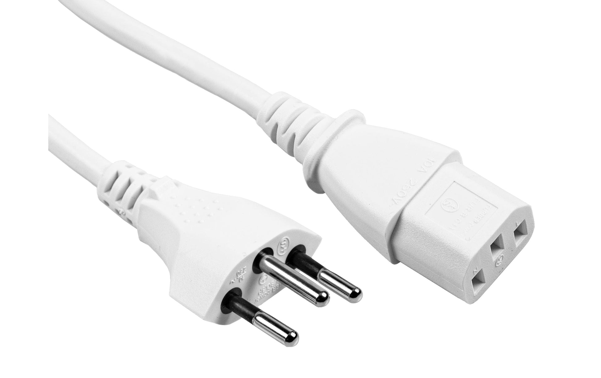 Furber. Netzkabel – T12–IEC C13, 0,2 m, 10 A, weiss