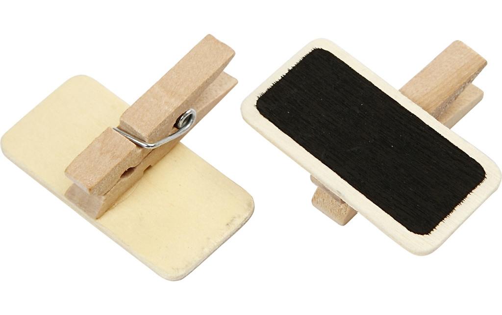 Creativ Company Minikreidetafel – 40 × 20 mm – Holz, schwarz – inkl. Klammern – 100 Stk.