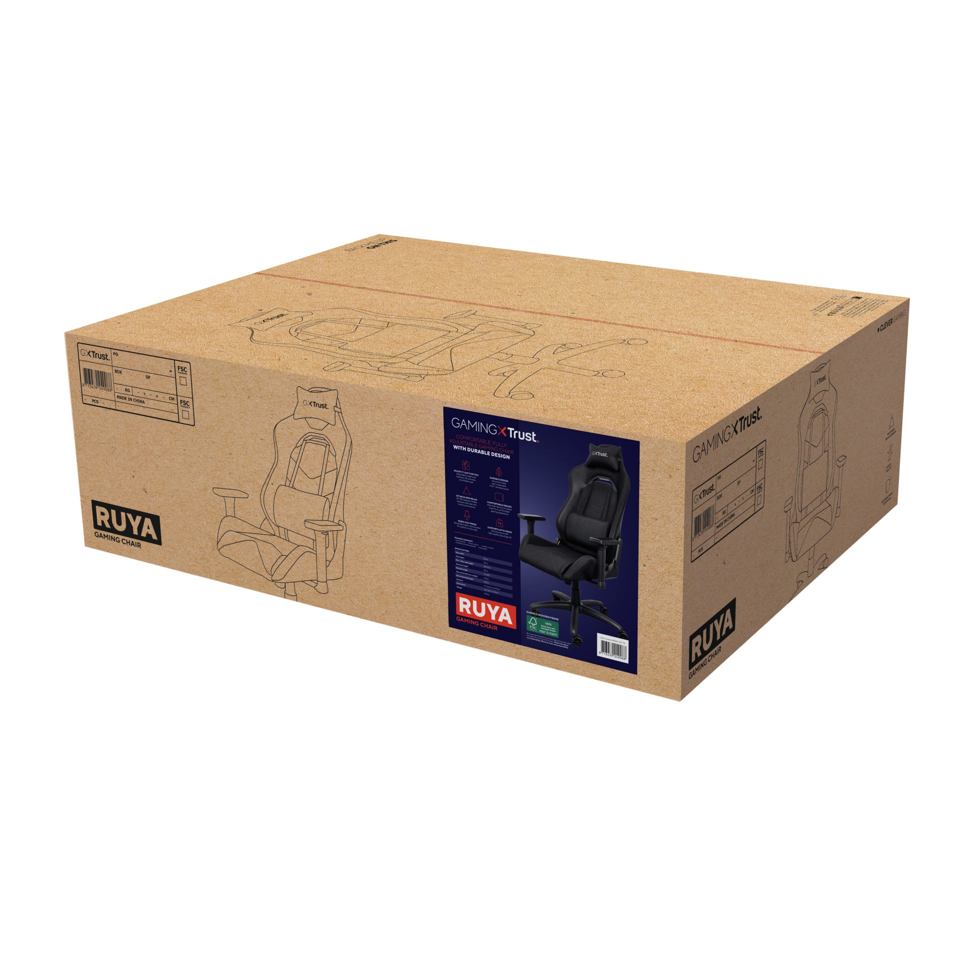 Trust Konferenzstuhl GXT 714 Ruya – 71 × 75 × 134 cm, 150 kg, schwarz