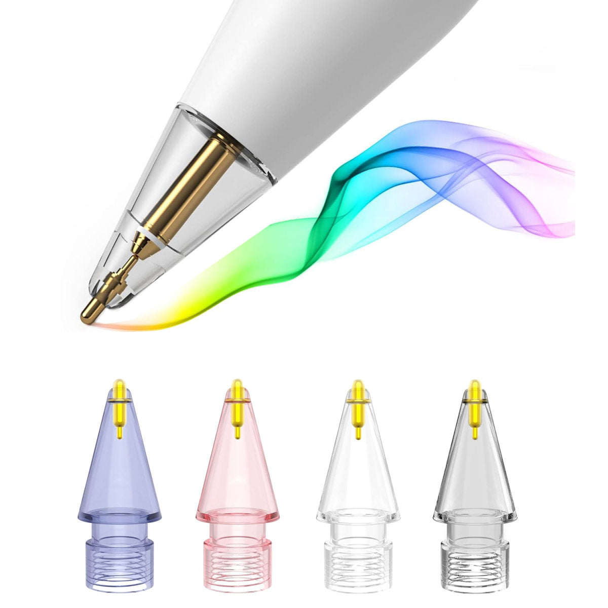 4smarts Lucid Eingabestift für Apple Pencil (1. Gen., 2. Gen., USB-C, Pro) – 4er Pack, Blau