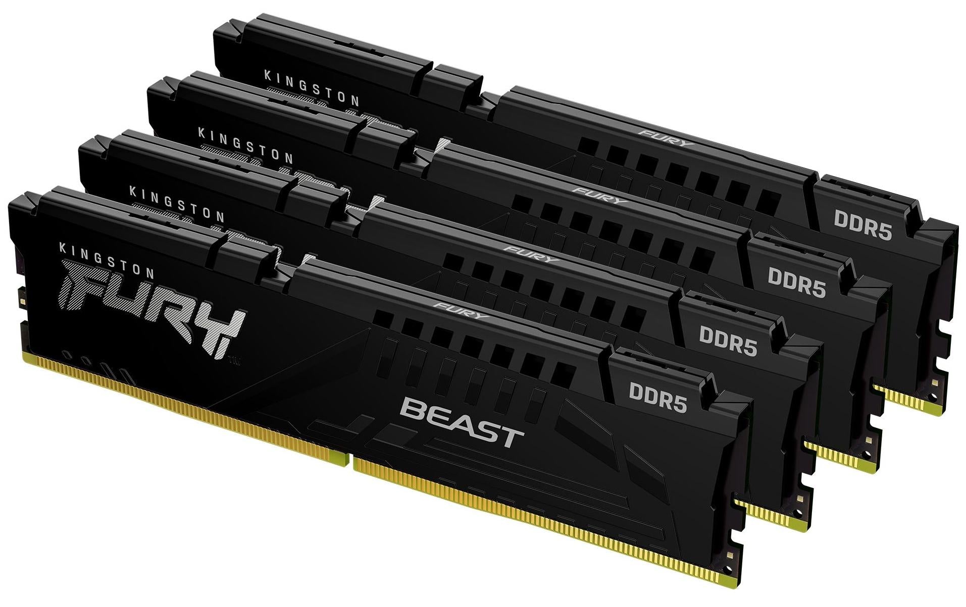 Kingston Technology Kingston FURY Beast – Arbeitsspeicher – 128 GB (4×32 GB), DDR5 5600 MT/s, CL40, XMP 3.0, Schwarz